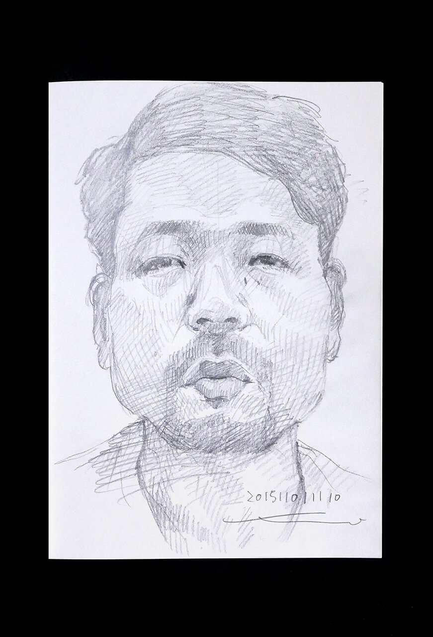 Contemporary artist SHINTAKU Tomoni's 2015/11/1 Self-portrait or pencil drawing