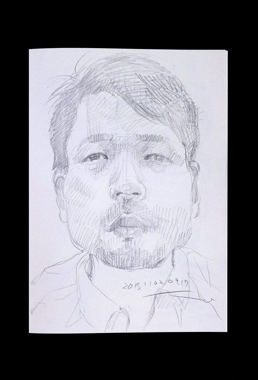 Contemporary artist SHINTAKU Tomoni's 2015/11/2 Self-portrait or pencil drawing