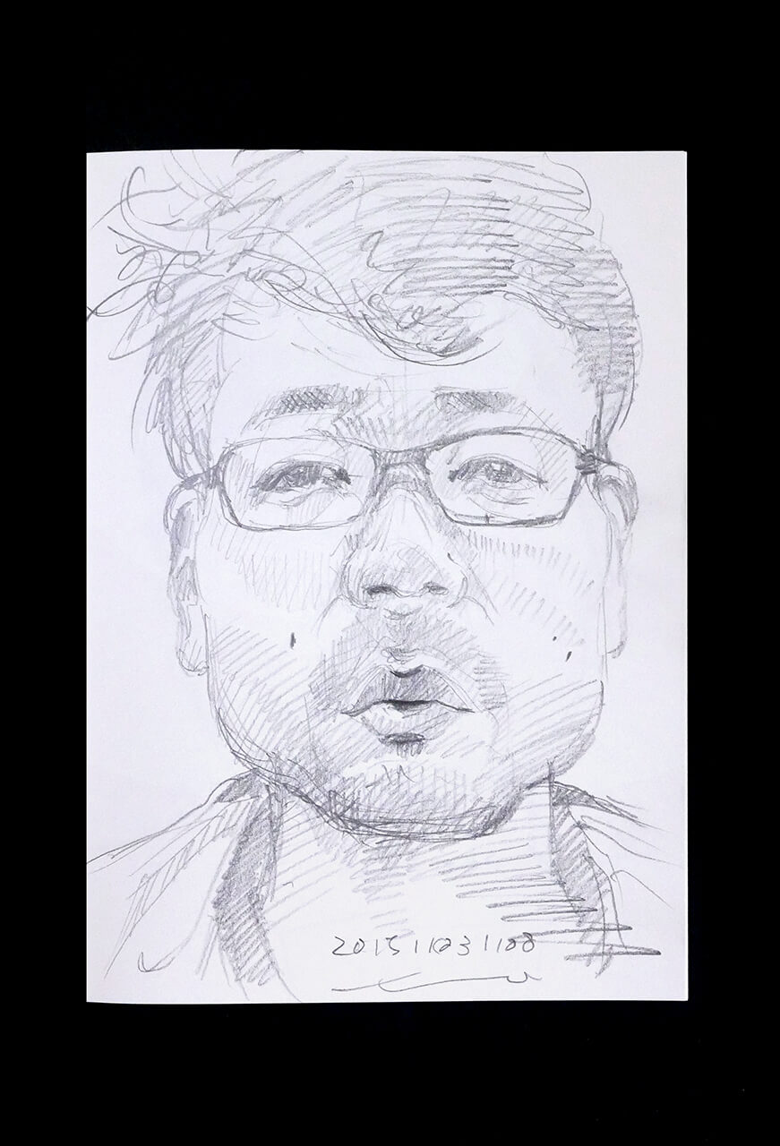 Contemporary artist SHINTAKU Tomoni's 2015/11/3 Self-portrait or pencil drawing