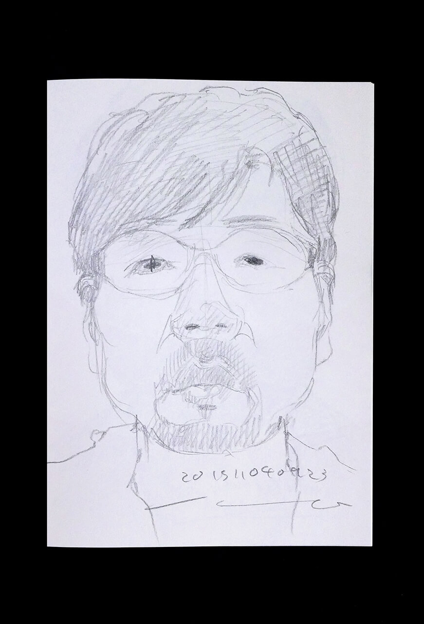 Contemporary artist SHINTAKU Tomoni's 2015/11/4 Self-portrait or pencil drawing