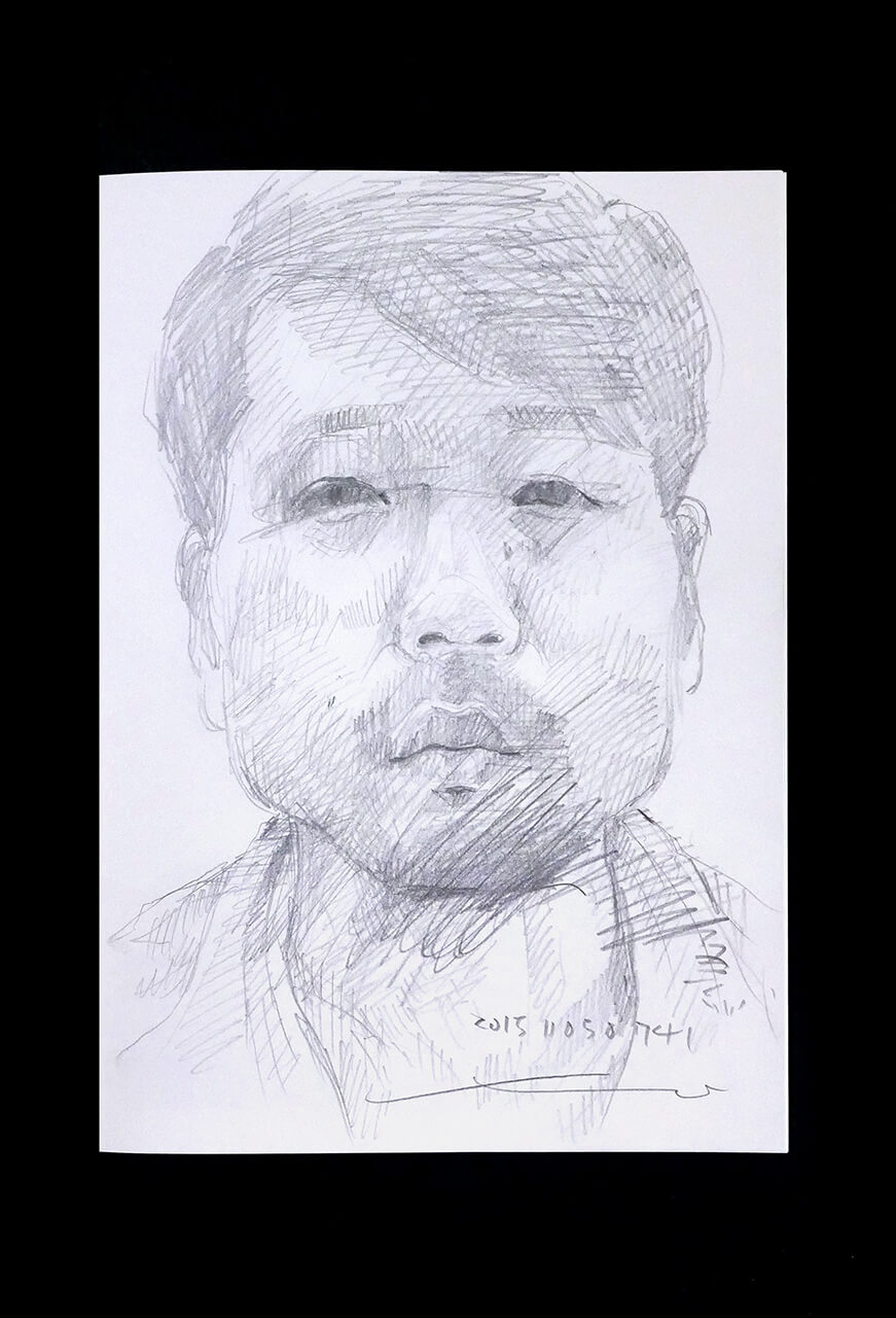 Contemporary artist SHINTAKU Tomoni's 2015/11/5 Self-portrait or pencil drawing