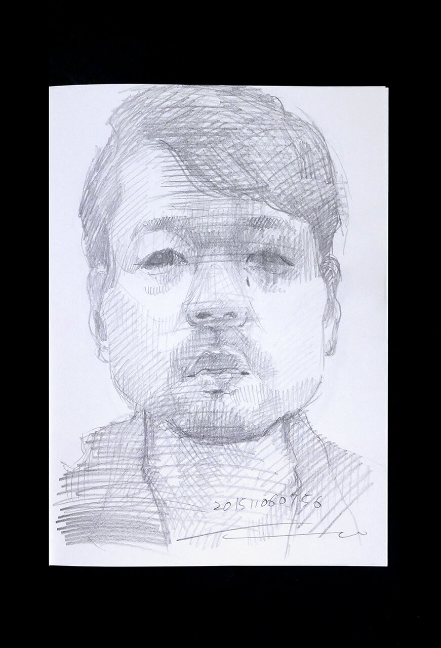 Contemporary artist SHINTAKU Tomoni's 2015/11/6 Self-portrait or pencil drawing