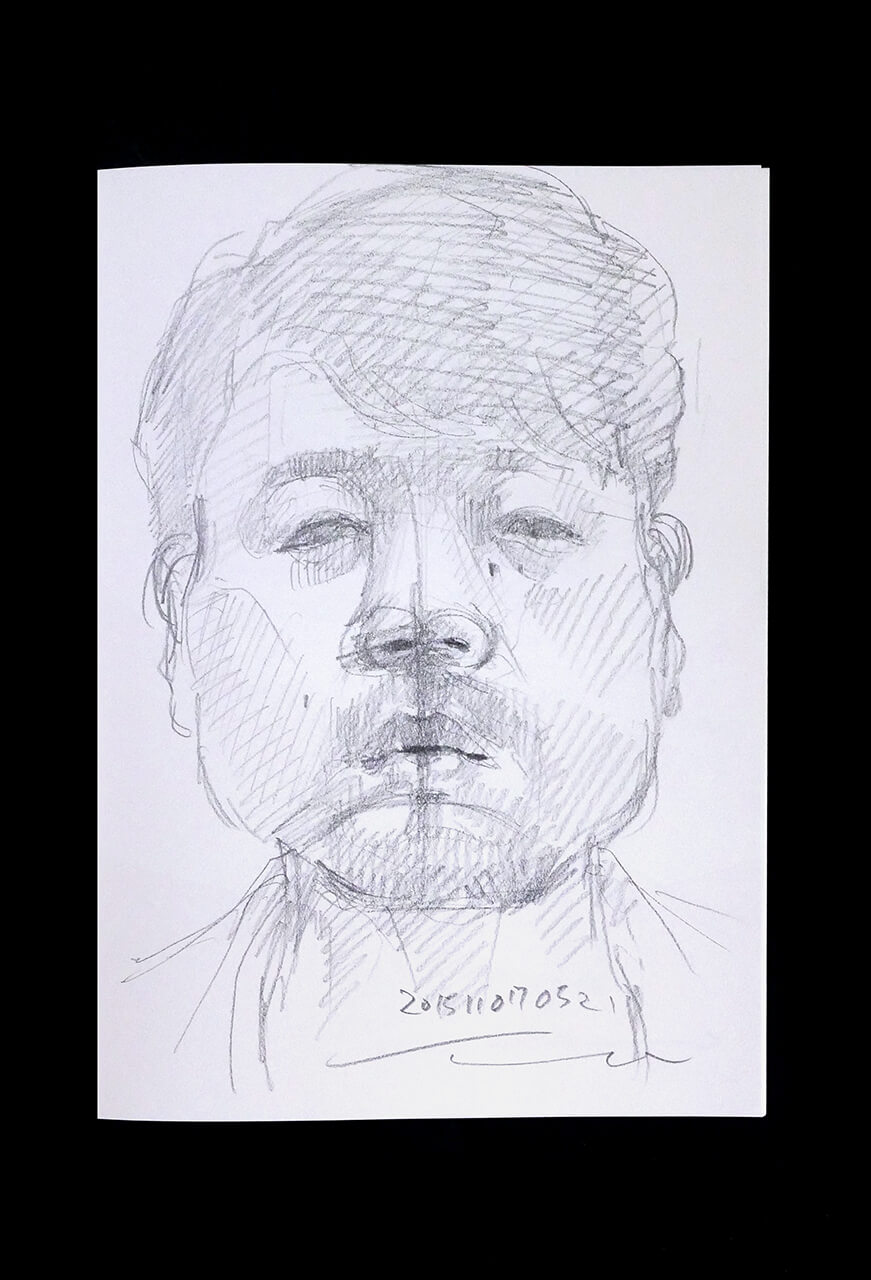 Contemporary artist SHINTAKU Tomoni's 2015/11/7 Self-portrait or pencil drawing