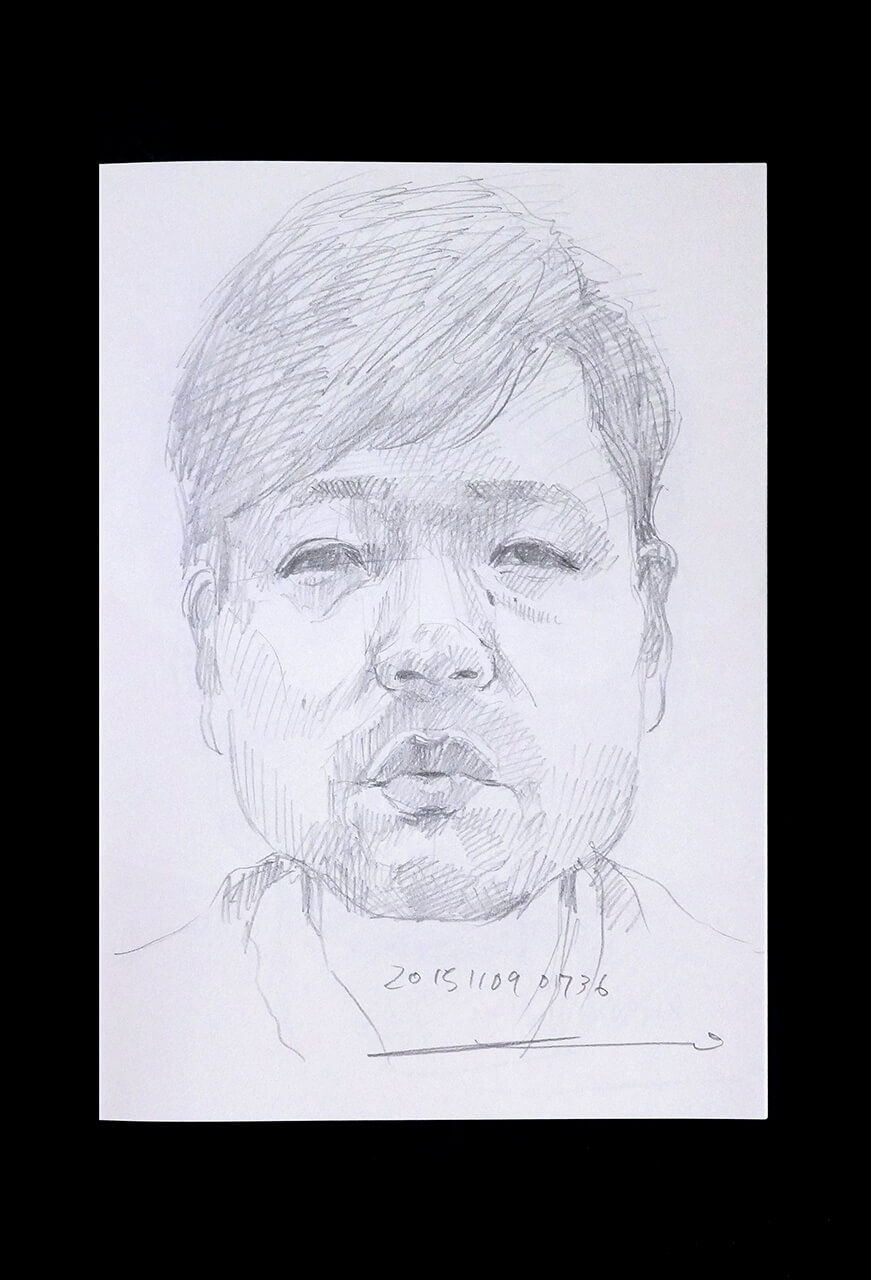 Contemporary artist SHINTAKU Tomoni's 2015/11/9 Self-portrait or pencil drawing