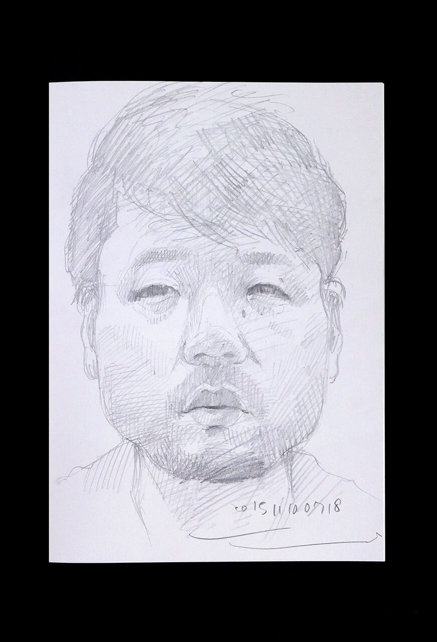 Contemporary artist SHINTAKU Tomoni's 2015/11/10 Self-portrait or pencil drawing