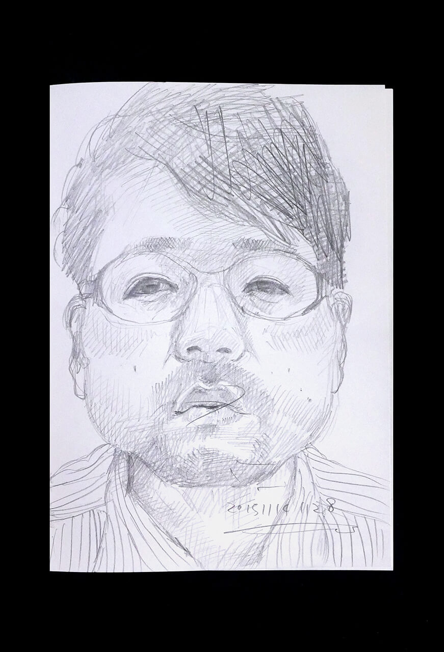 Contemporary artist SHINTAKU Tomoni's 2015/11/14 Self-portrait or pencil drawing