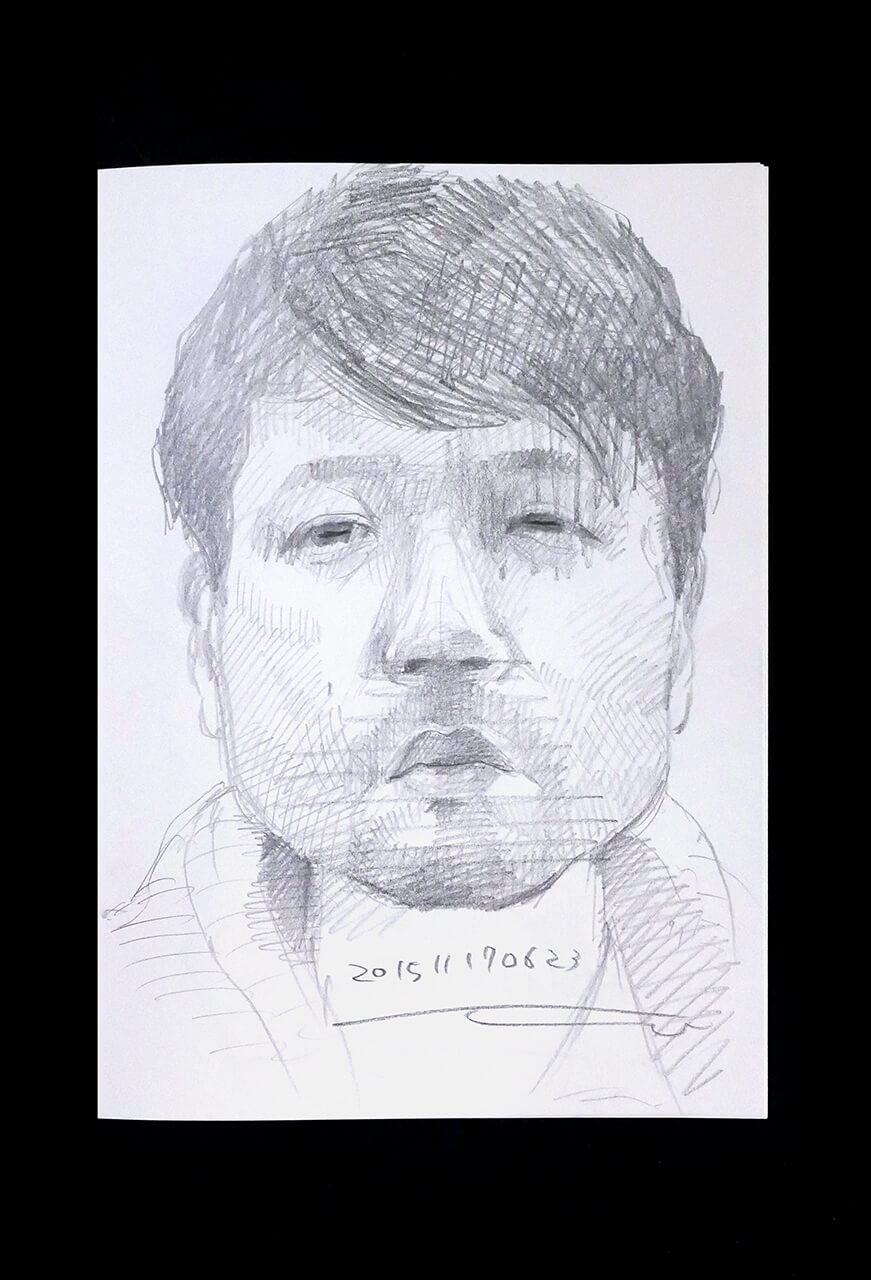 Contemporary artist SHINTAKU Tomoni's 2015/11/17 Self-portrait or pencil drawing