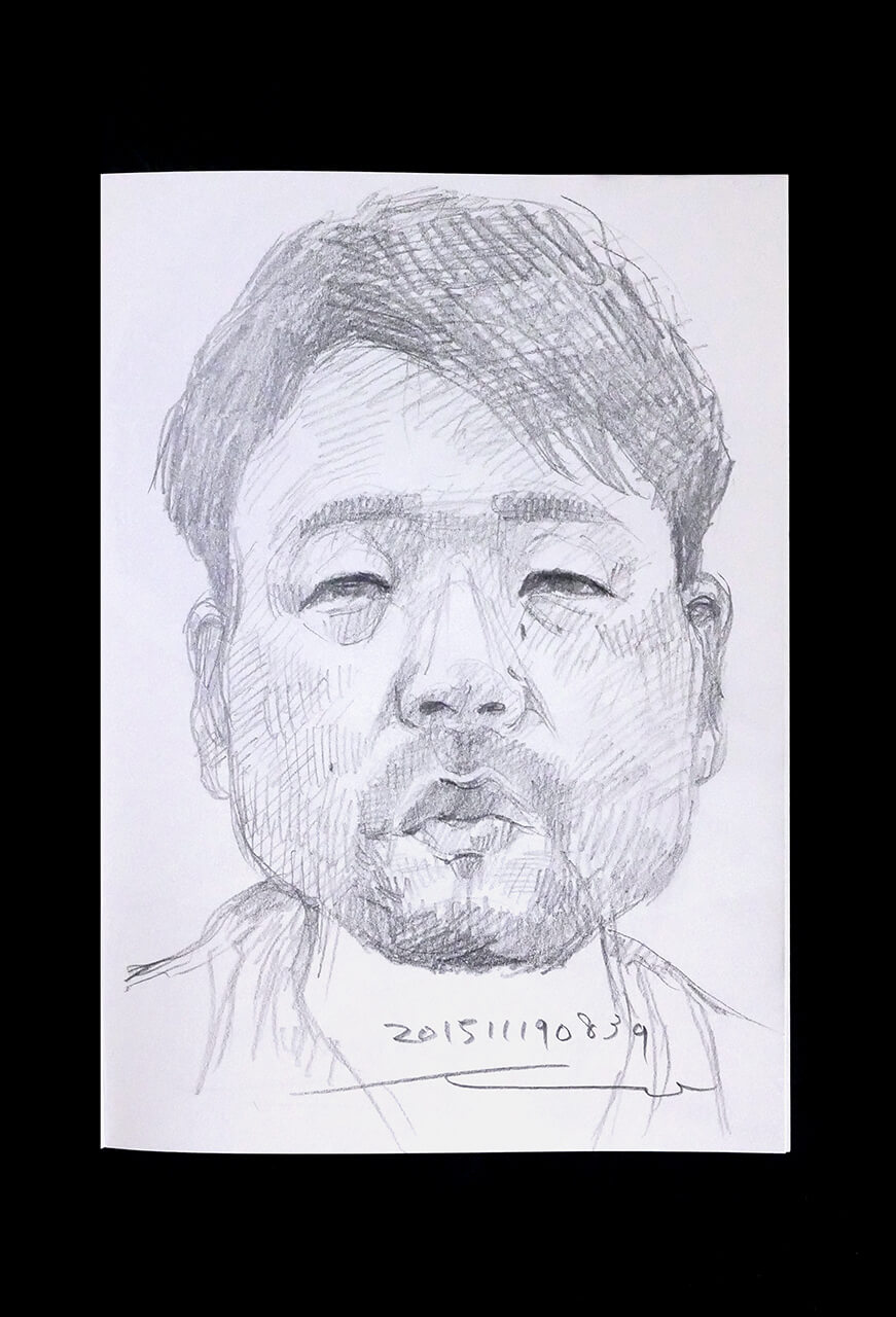 Contemporary artist SHINTAKU Tomoni's 2015/11/19 Self-portrait or pencil drawing