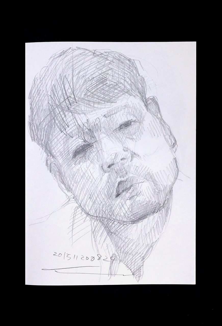 Contemporary artist SHINTAKU Tomoni's 2015/11/20 Self-portrait or pencil drawing