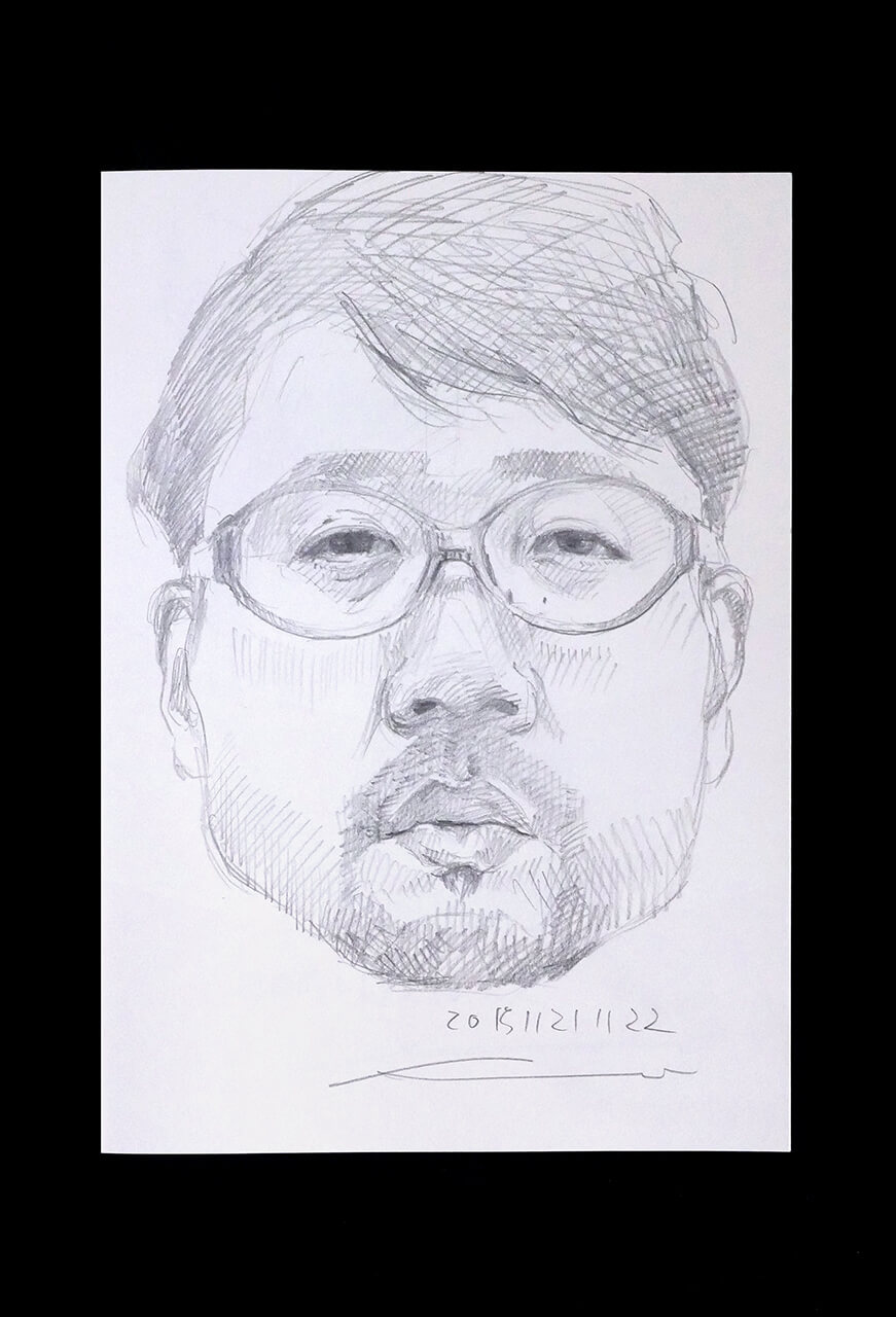 Contemporary artist SHINTAKU Tomoni's 2015/11/21 Self-portrait or pencil drawing