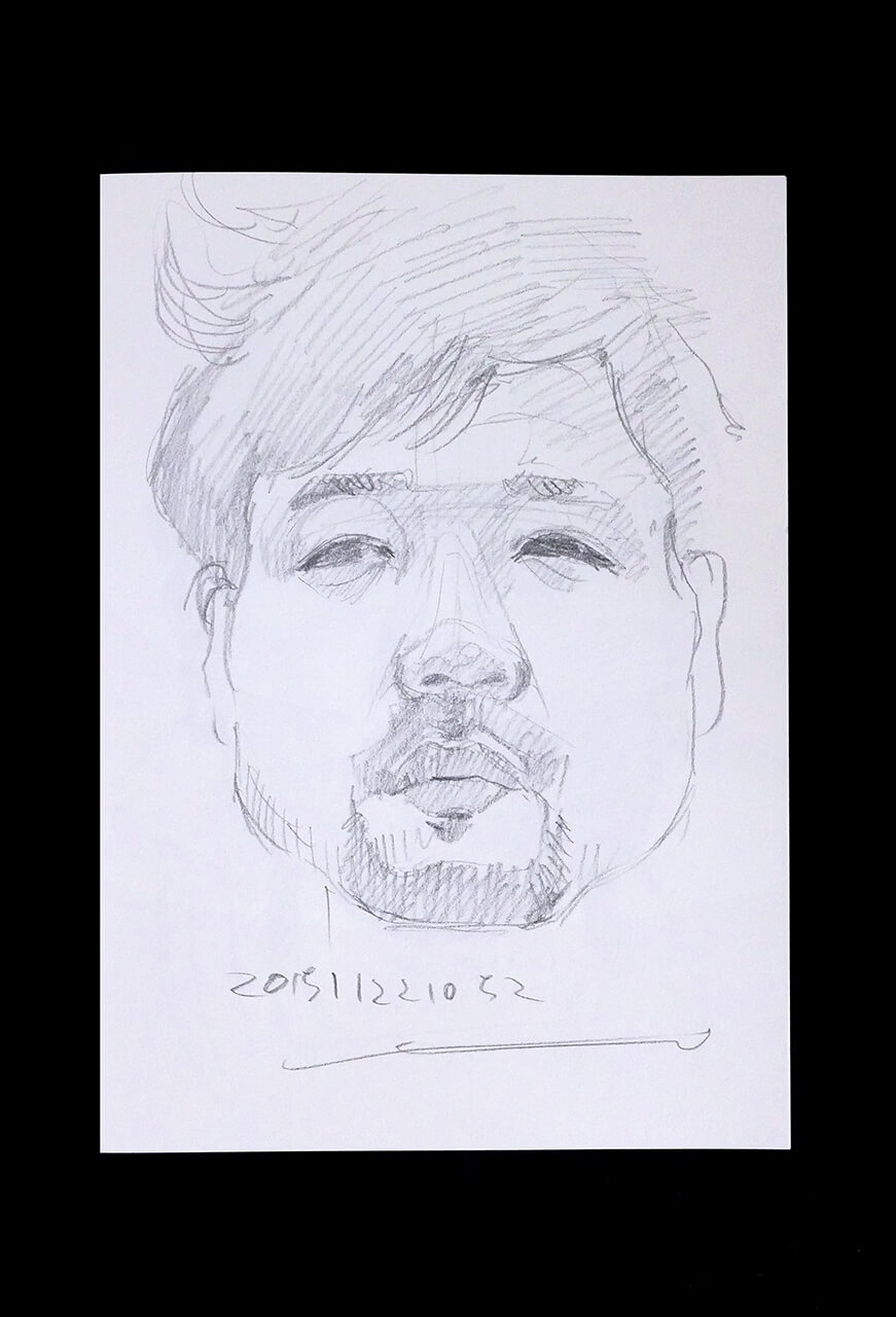 Contemporary artist SHINTAKU Tomoni's 2015/11/22 Self-portrait or pencil drawing