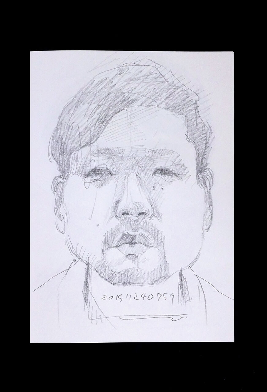 Contemporary artist SHINTAKU Tomoni's 2015/11/24 Self-portrait or pencil drawing