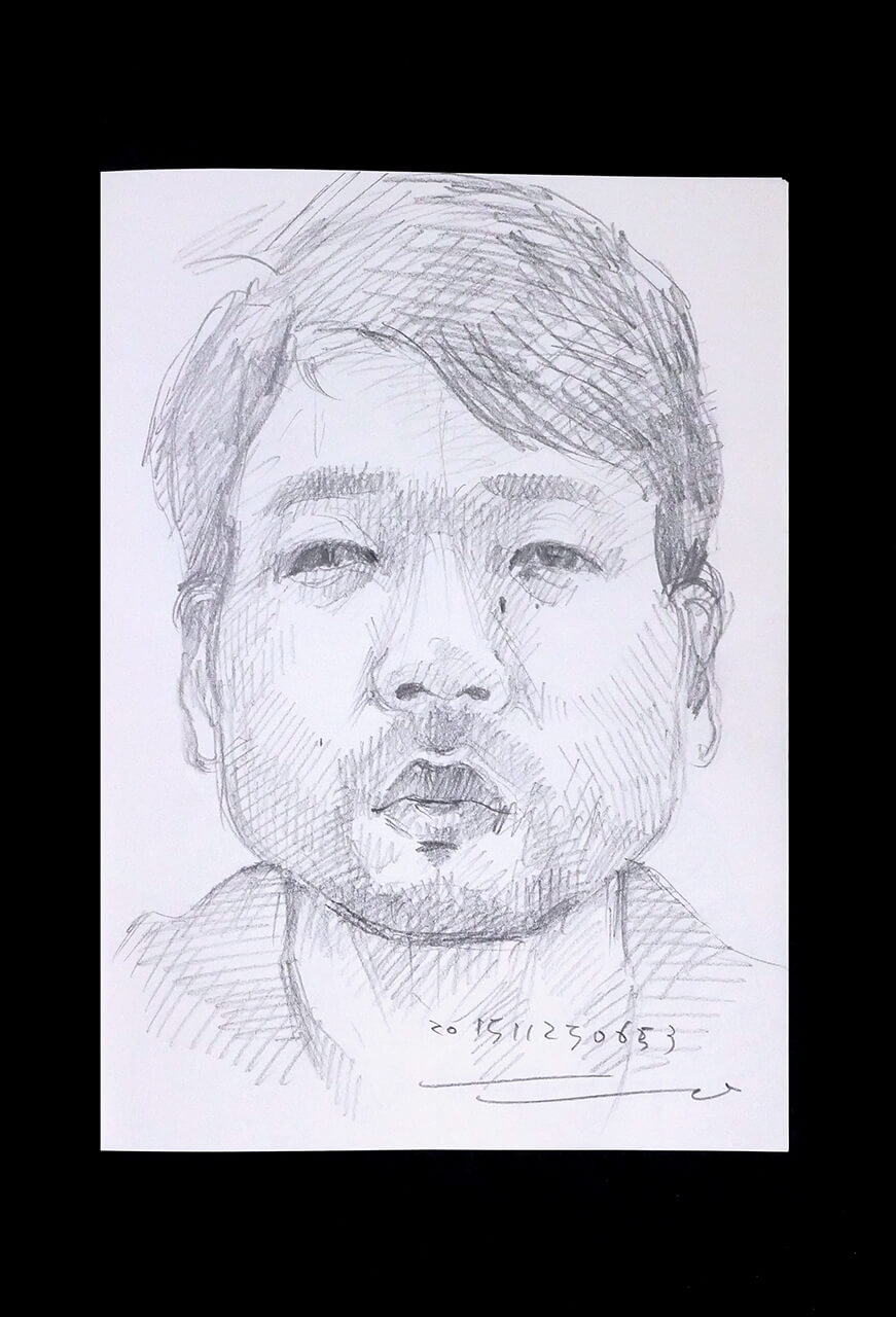 Contemporary artist SHINTAKU Tomoni's 2015/11/25 Self-portrait or pencil drawing