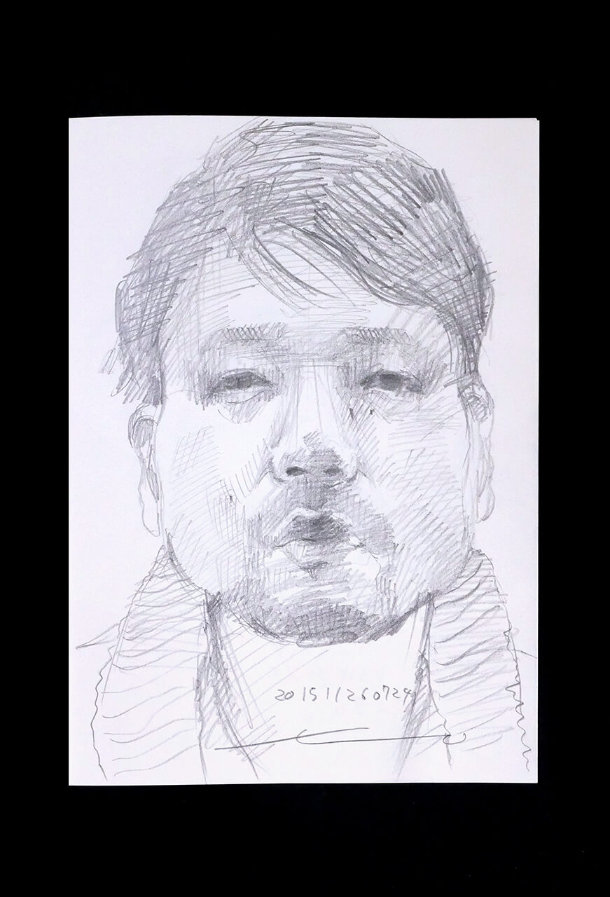 Contemporary artist SHINTAKU Tomoni's 2015/11/26 Self-portrait or pencil drawing