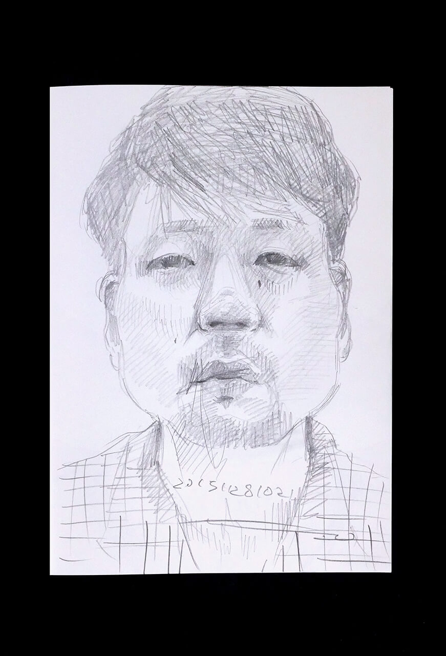 Contemporary artist SHINTAKU Tomoni's 2015/11/28 Self-portrait or pencil drawing