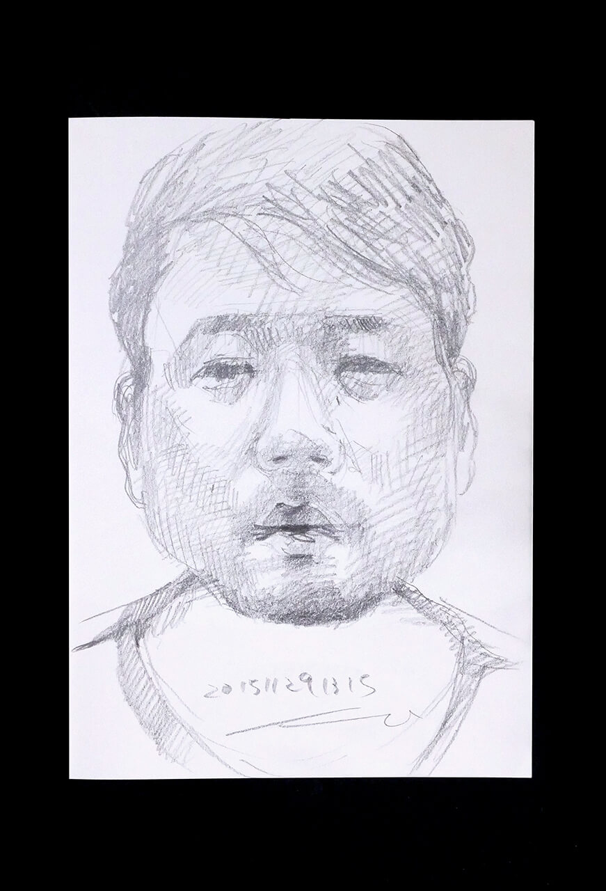 Contemporary artist SHINTAKU Tomoni's 2015/11/29 Self-portrait or pencil drawing