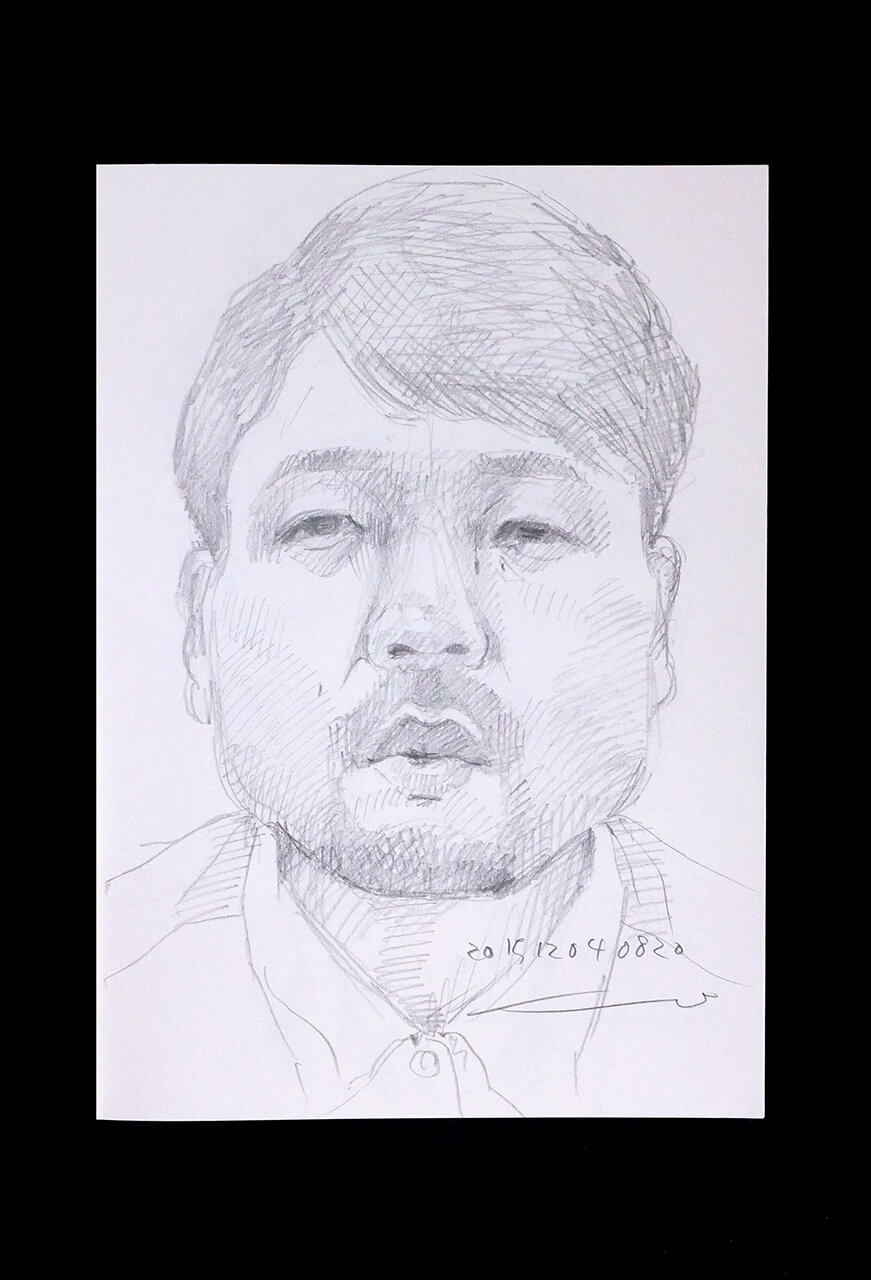 Contemporary artist SHINTAKU Tomoni's 2015/12/4 Self-portrait or pencil drawing