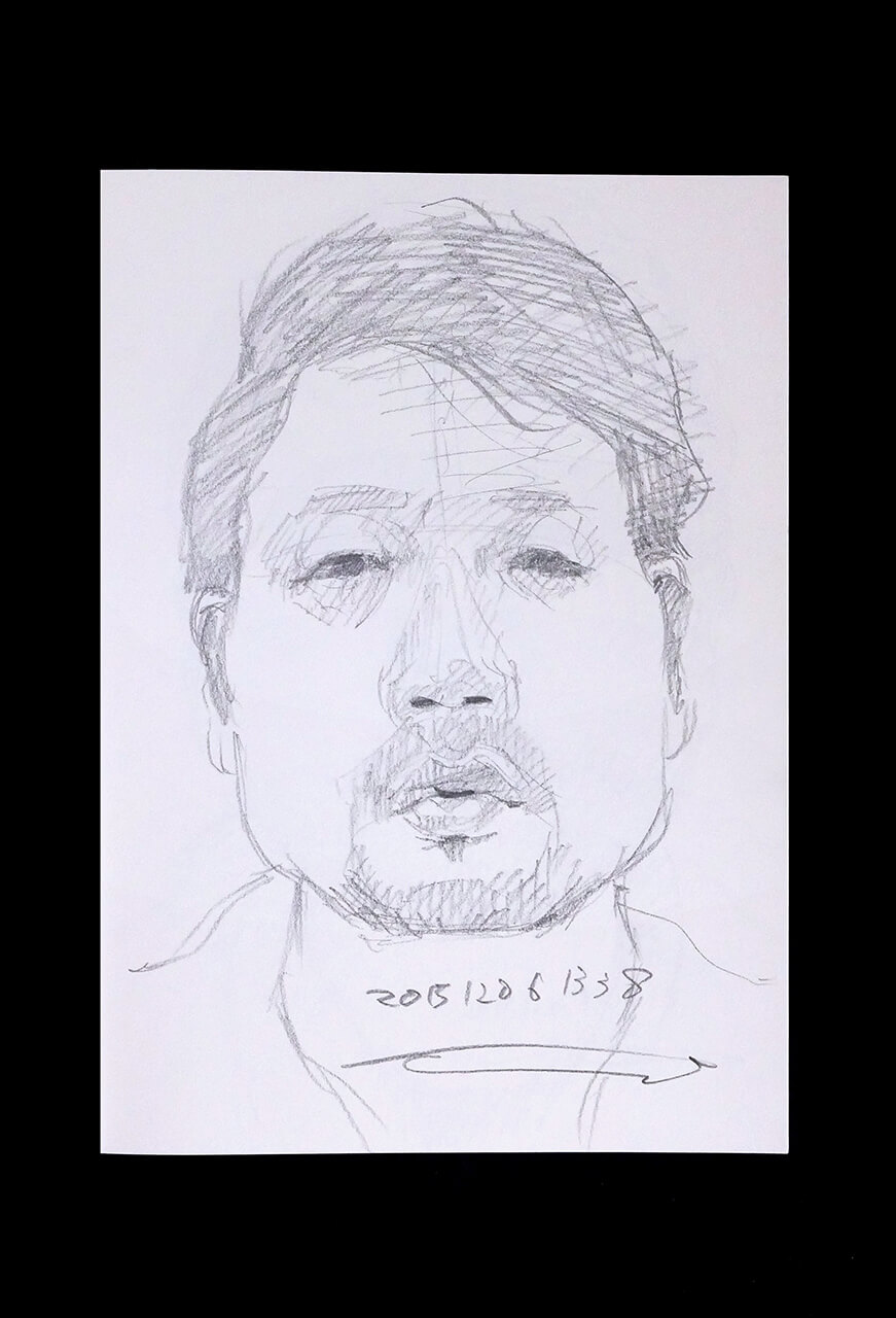 Contemporary artist SHINTAKU Tomoni's 2015/12/6 Self-portrait or pencil drawing