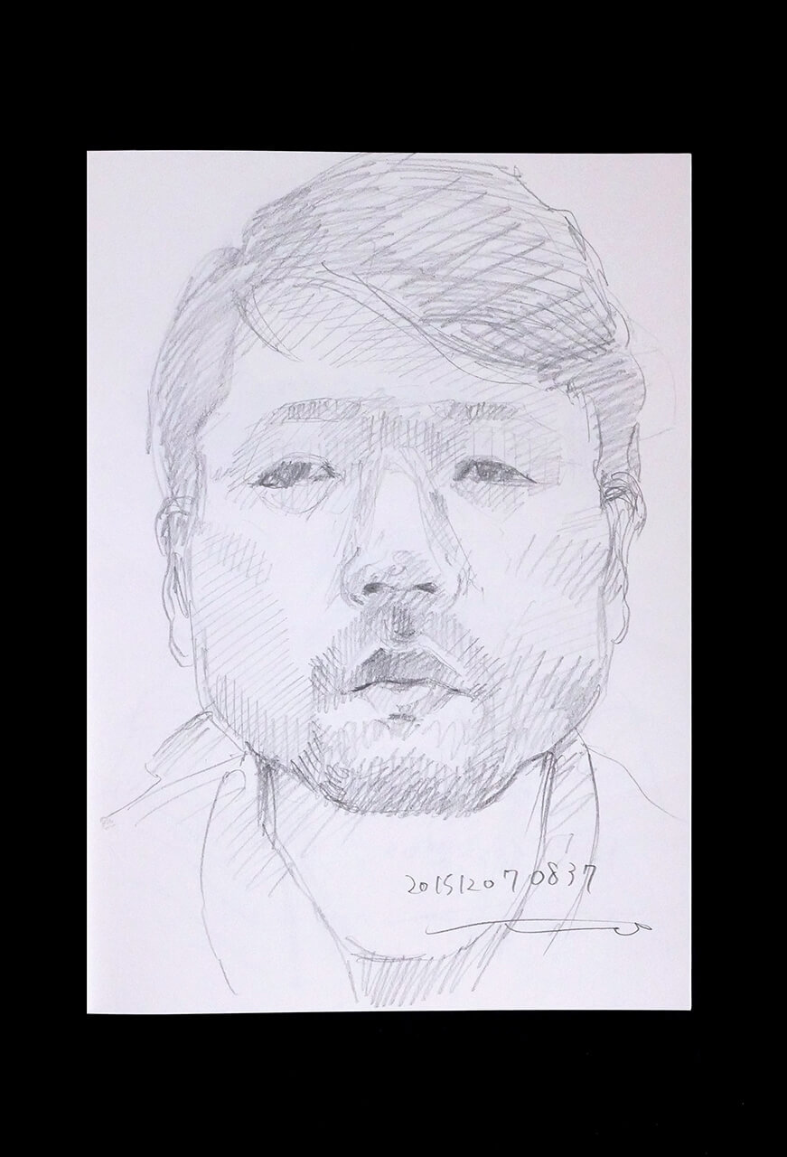 Contemporary artist SHINTAKU Tomoni's 2015/12/7 Self-portrait or pencil drawing