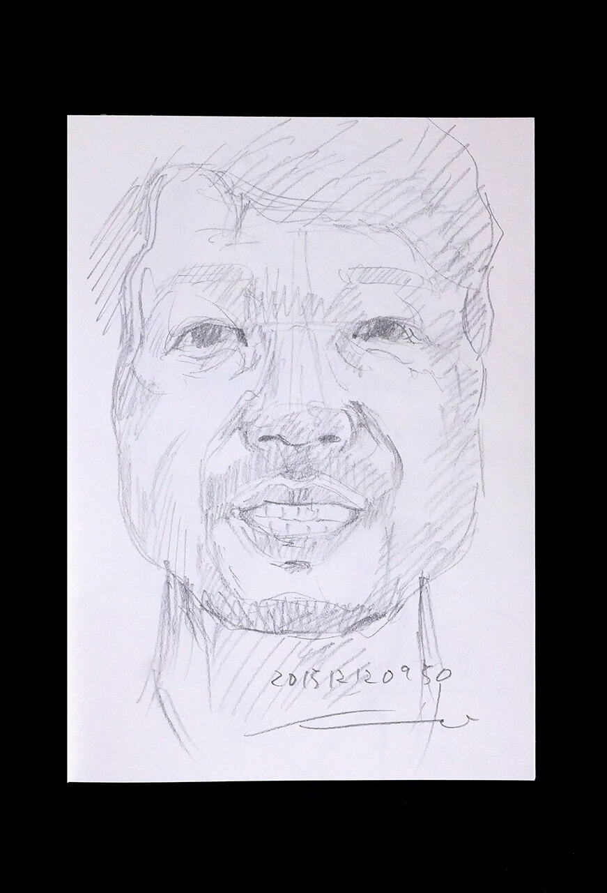 Contemporary artist SHINTAKU Tomoni's 2015/12/12 Self-portrait or pencil drawing