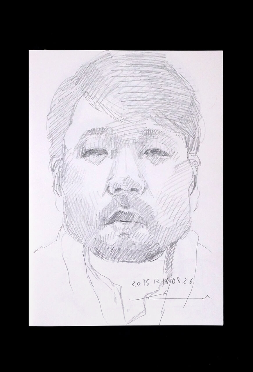 Contemporary artist SHINTAKU Tomoni's 2015/12/16 Self-portrait or pencil drawing