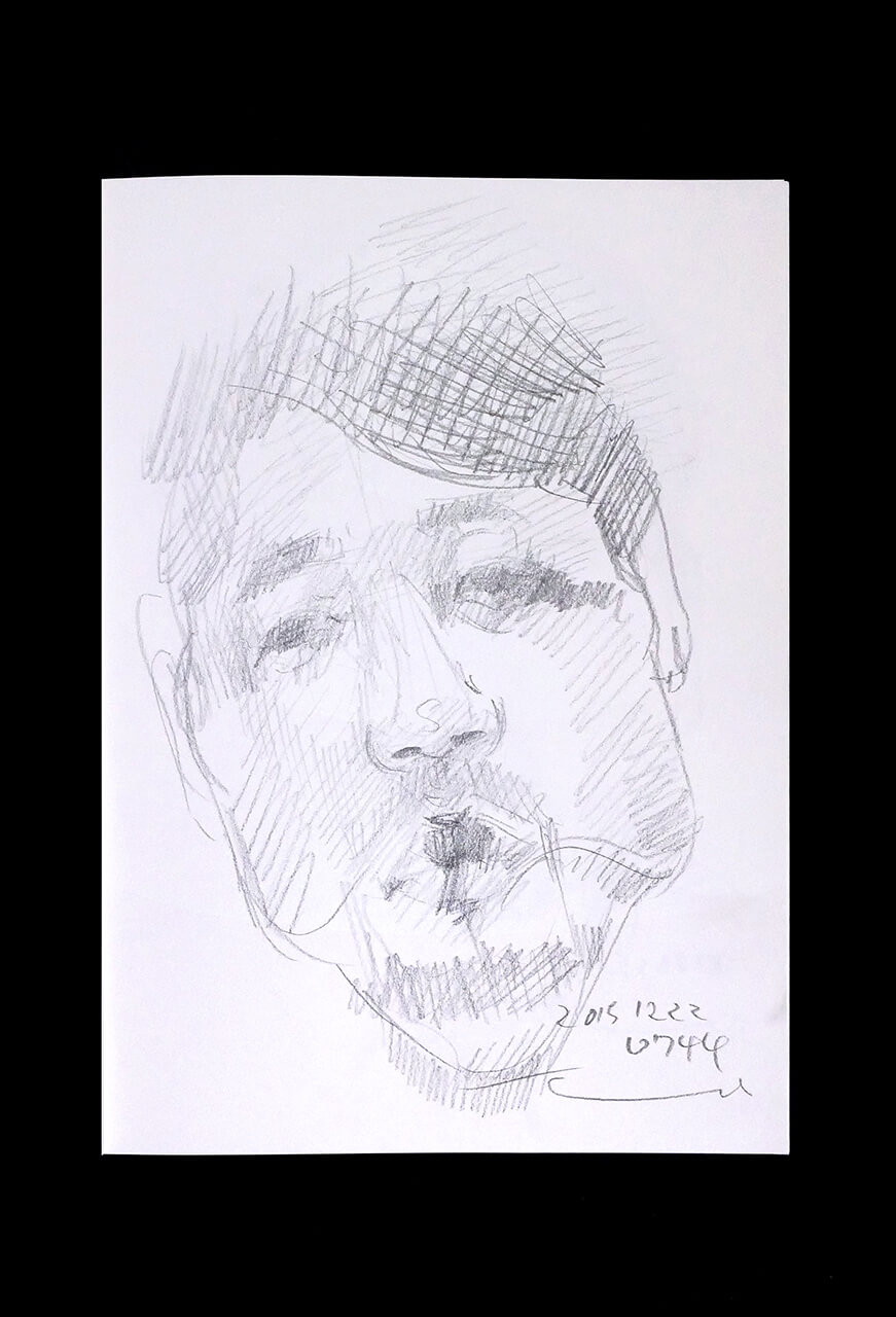 Contemporary artist SHINTAKU Tomoni's 2015/12/21 Self-portrait or pencil drawing