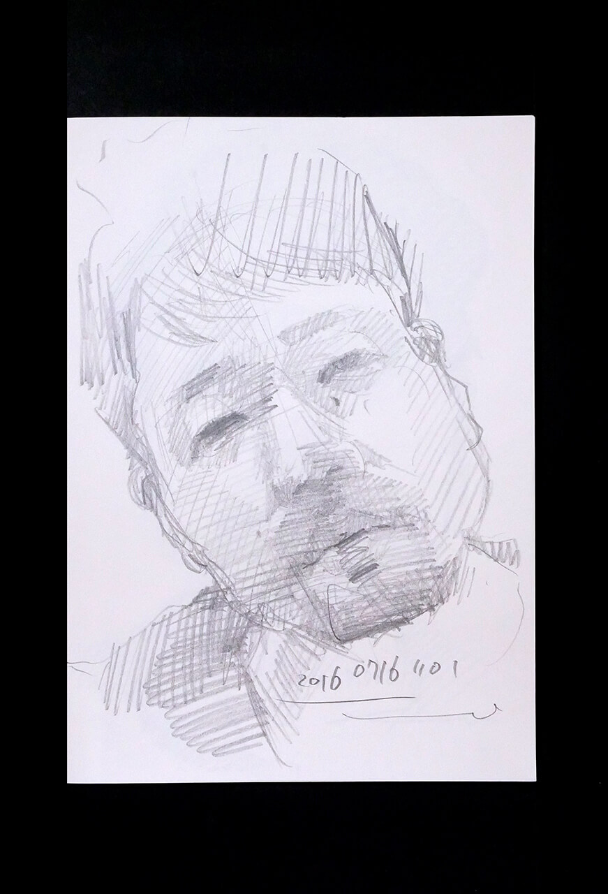 Contemporary artist SHINTAKU Tomoni's 2016/7/16 Self-portrait or pencil drawing