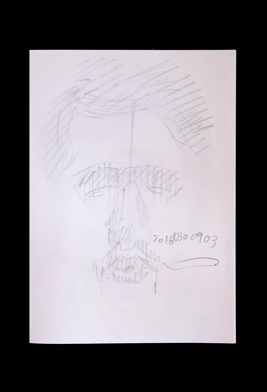 Contemporary artist SHINTAKU Tomoni's 2016/10/30 Self-portrait or pencil drawing