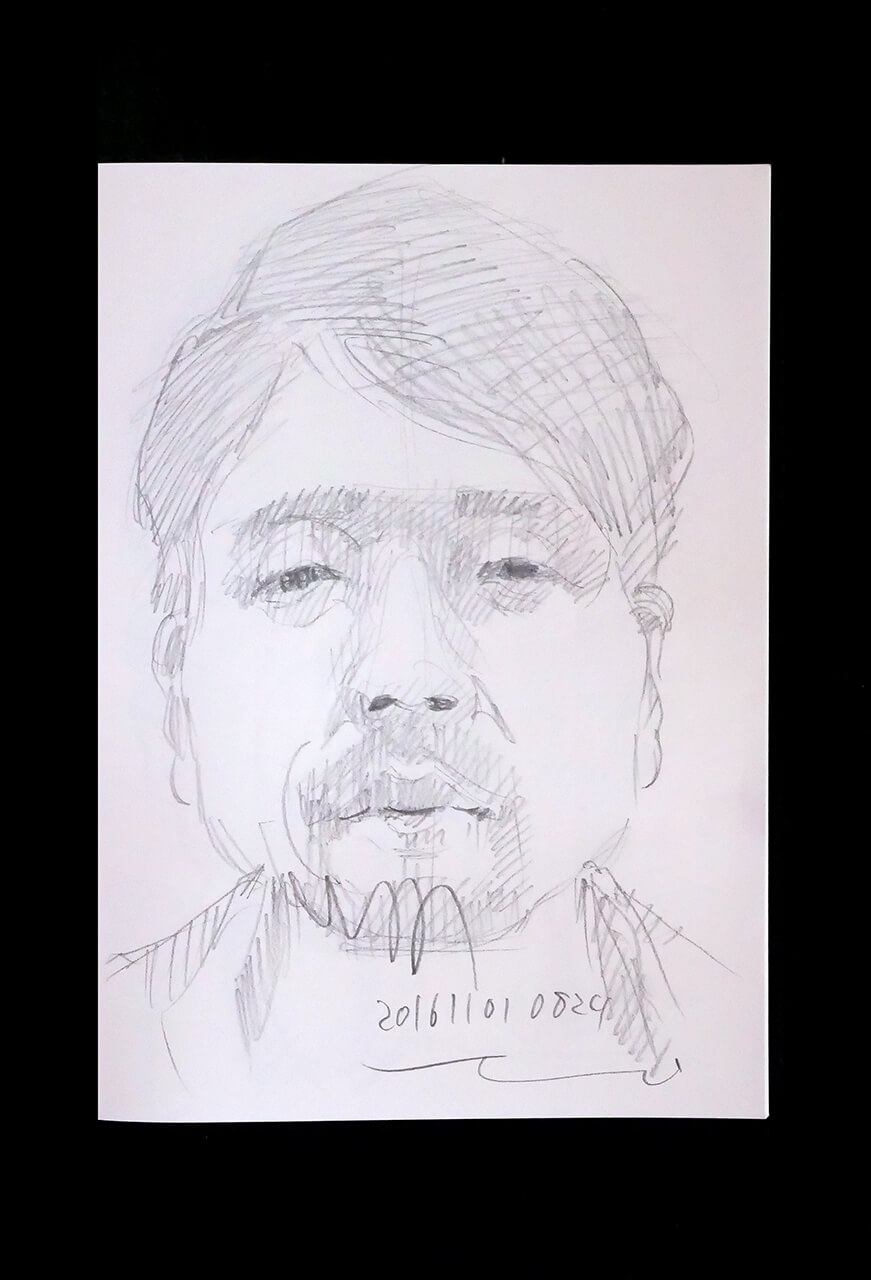 Contemporary artist SHINTAKU Tomoni's 2016/11/1 Self-portrait or pencil drawing