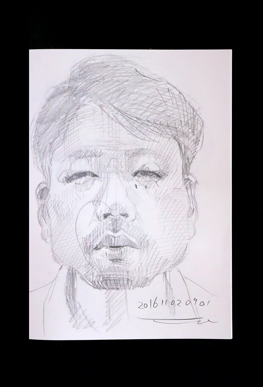 Contemporary artist SHINTAKU Tomoni's 2016/11/2 Self-portrait or pencil drawing