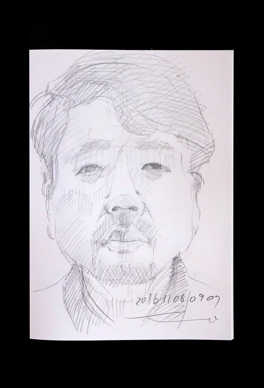Contemporary artist SHINTAKU Tomoni's 2016/11/6 Self-portrait or pencil drawing