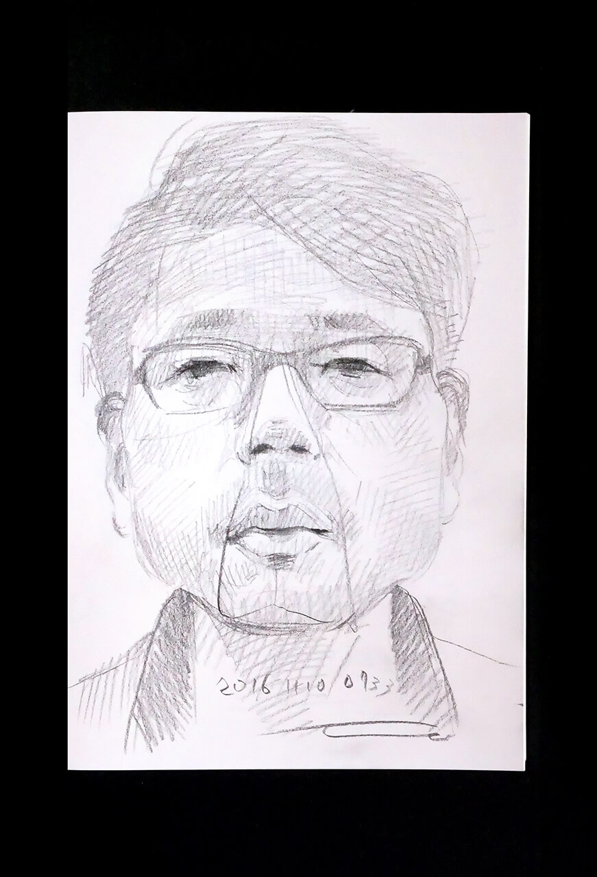 Contemporary artist SHINTAKU Tomoni's 2016/11/10 Self-portrait or pencil drawing
