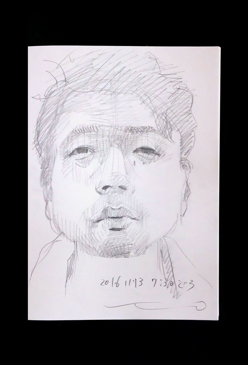 Contemporary artist SHINTAKU Tomoni's 2016/11/13 Self-portrait or pencil drawing