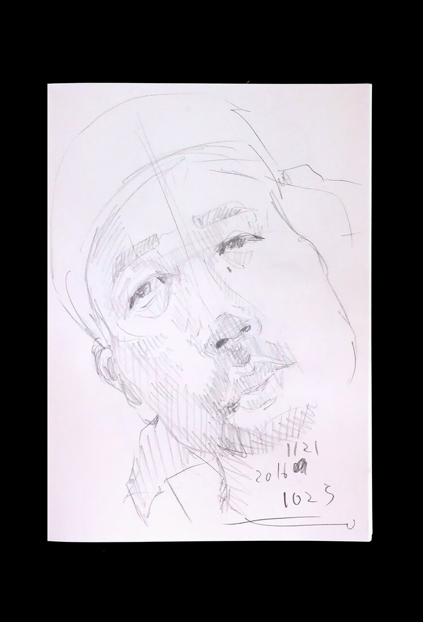 Contemporary artist SHINTAKU Tomoni's 2016/11/21 Self-portrait or pencil drawing