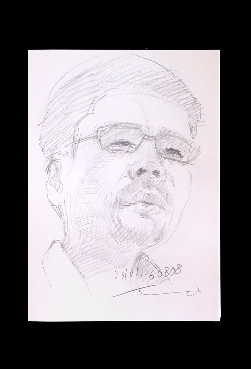 Contemporary artist SHINTAKU Tomoni's 2016/11/26 Self-portrait or pencil drawing