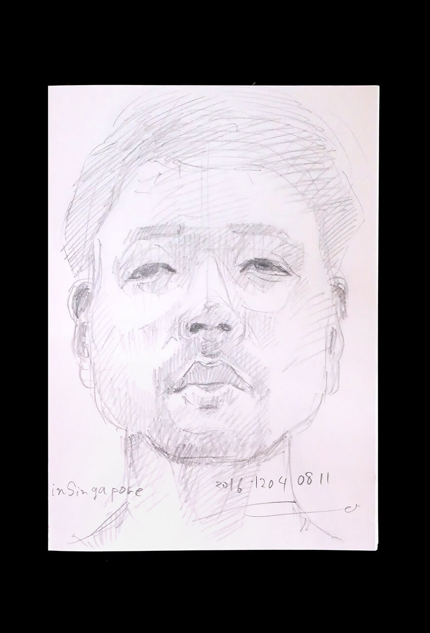Contemporary artist SHINTAKU Tomoni's 2016/12/4 Self-portrait or pencil drawing