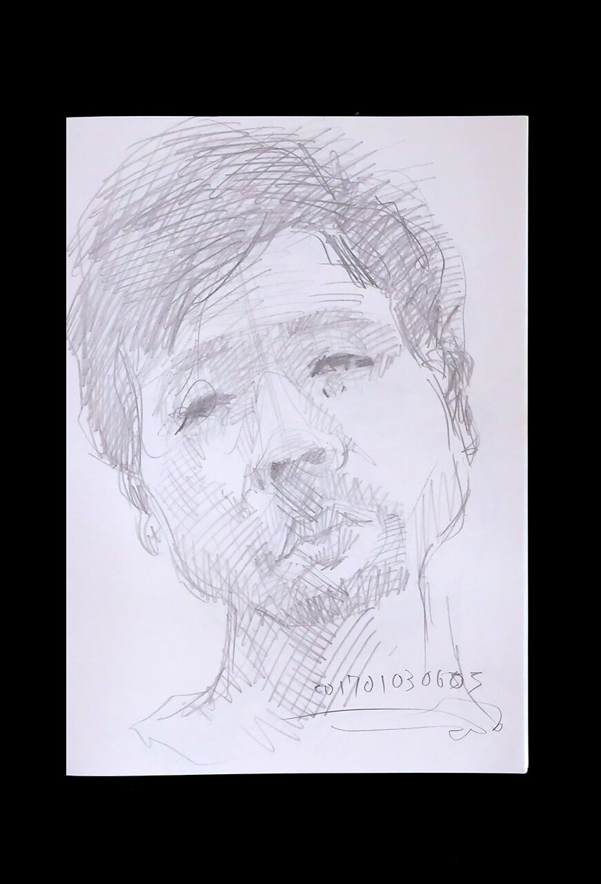 Contemporary artist SHINTAKU Tomoni's 2017/1/3 Self-portrait or pencil drawing