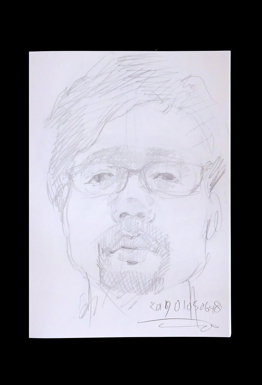 Contemporary artist SHINTAKU Tomoni's 2017/1/5 Self-portrait or pencil drawing