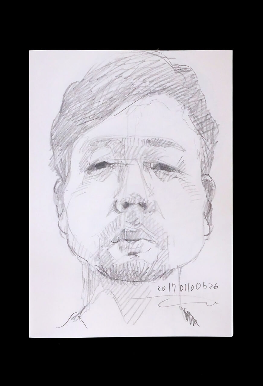 Contemporary artist SHINTAKU Tomoni's 2017/1/10 Self-portrait or pencil drawing