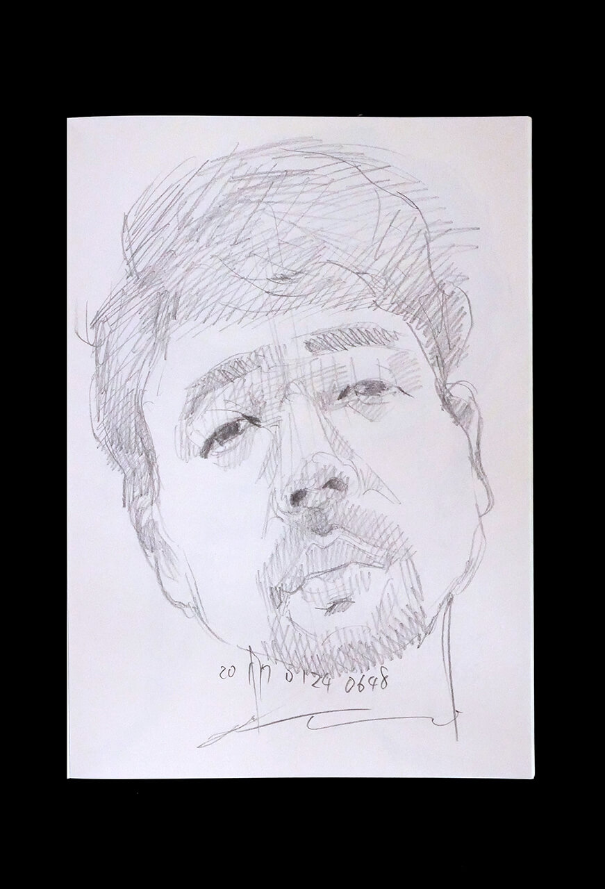 Contemporary artist SHINTAKU Tomoni's 2017/1/24 Self-portrait or pencil drawing