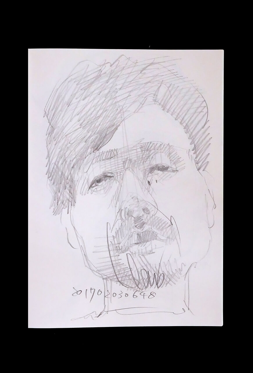 Contemporary artist SHINTAKU Tomoni's 2017/2/3 Self-portrait or pencil drawing