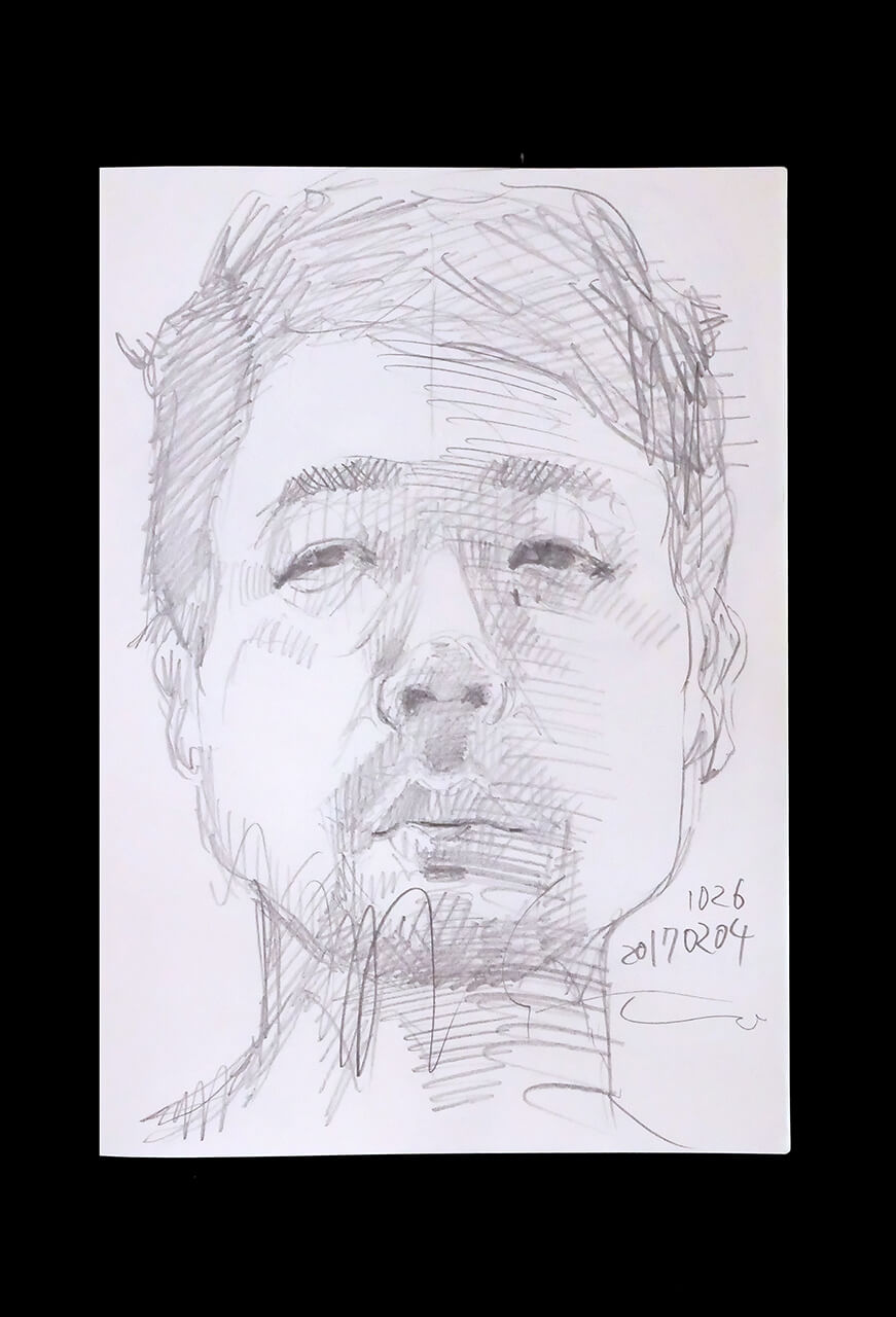 Contemporary artist SHINTAKU Tomoni's 2017/2/4 Self-portrait or pencil drawing