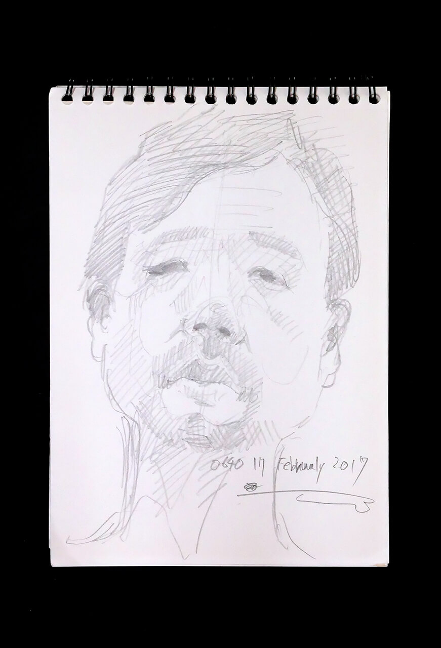 Contemporary artist SHINTAKU Tomoni's 2017/2/17 Self-portrait or pencil drawing