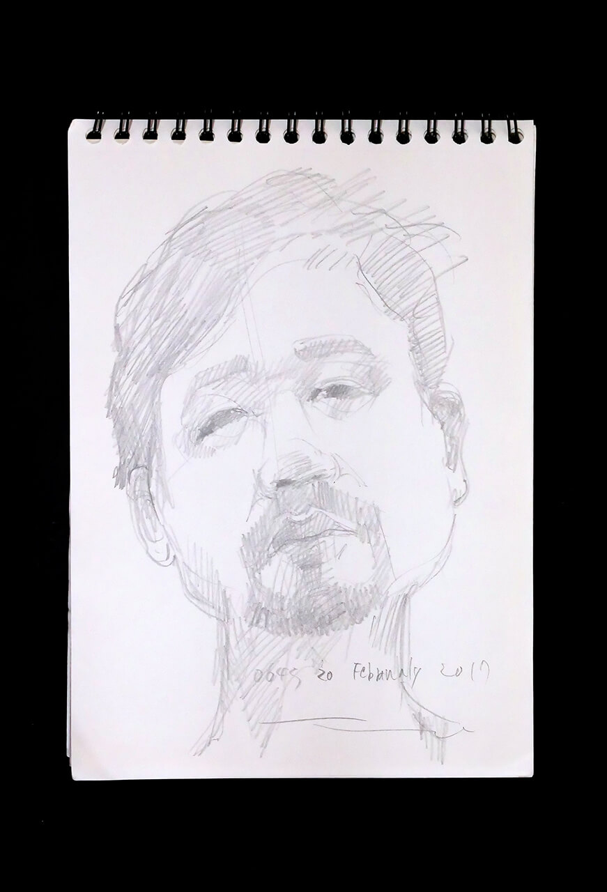 Contemporary artist SHINTAKU Tomoni's 2017/2/20 Self-portrait or pencil drawing