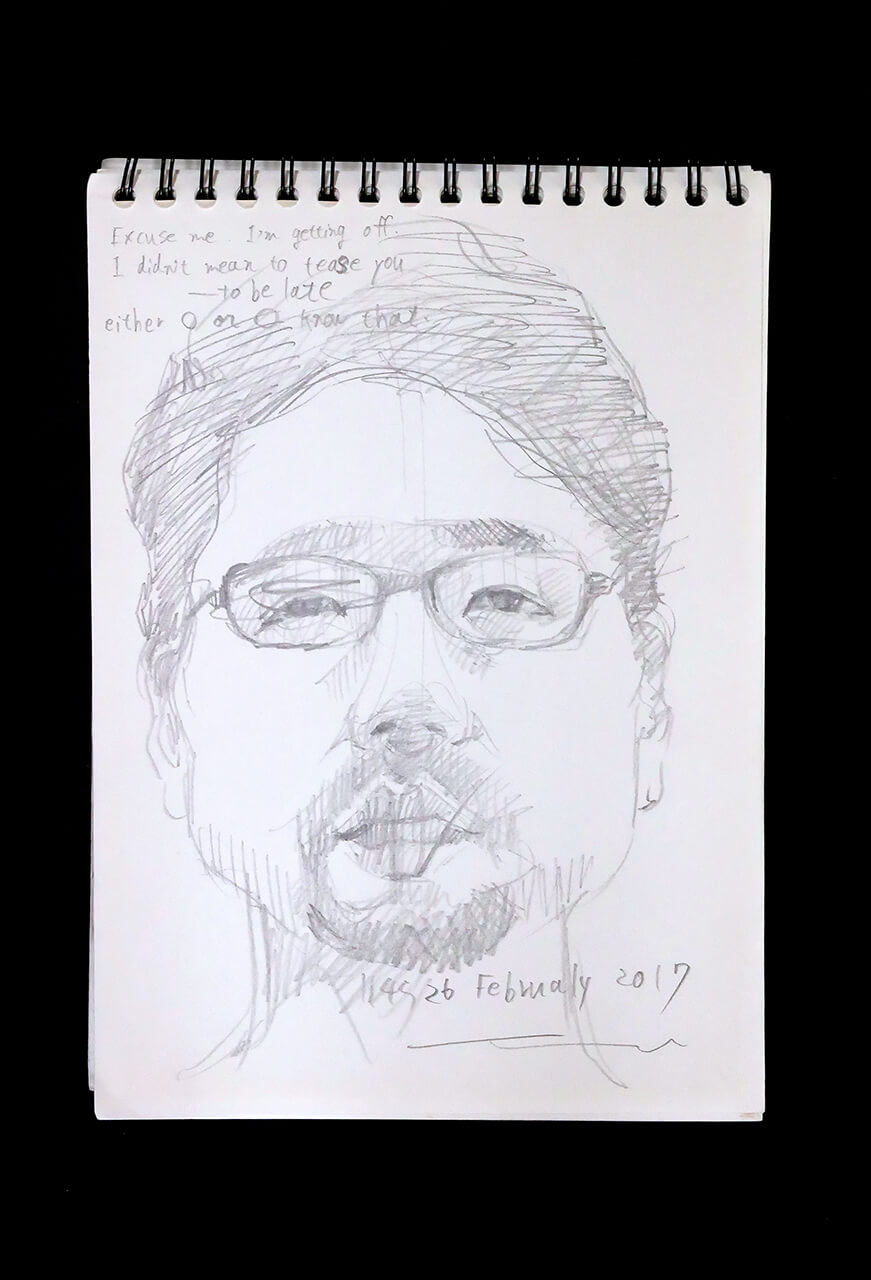 Contemporary artist SHINTAKU Tomoni's 2017/2/26 Self-portrait or pencil drawing