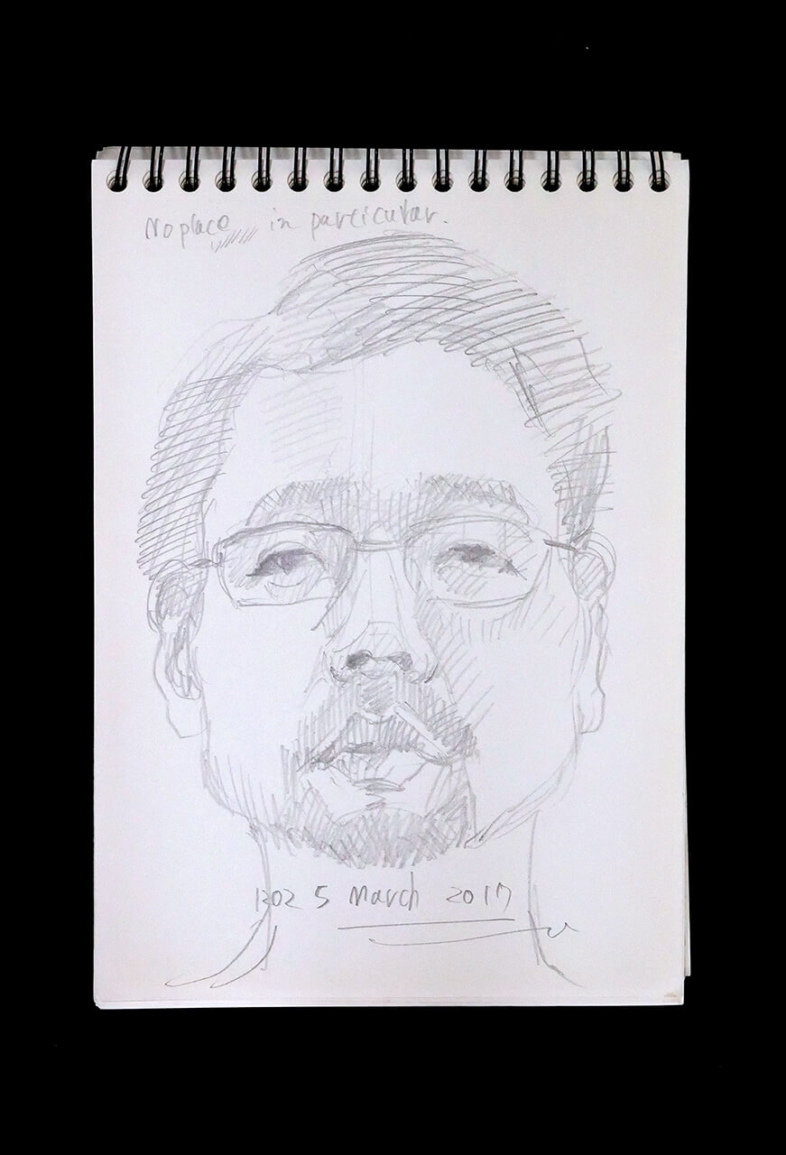 Contemporary artist SHINTAKU Tomoni's 2017/3/5 Self-portrait or pencil drawing
