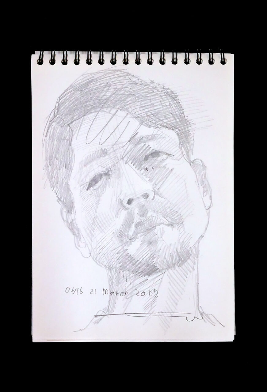 Contemporary artist SHINTAKU Tomoni's 2017/3/21 Self-portrait or pencil drawing