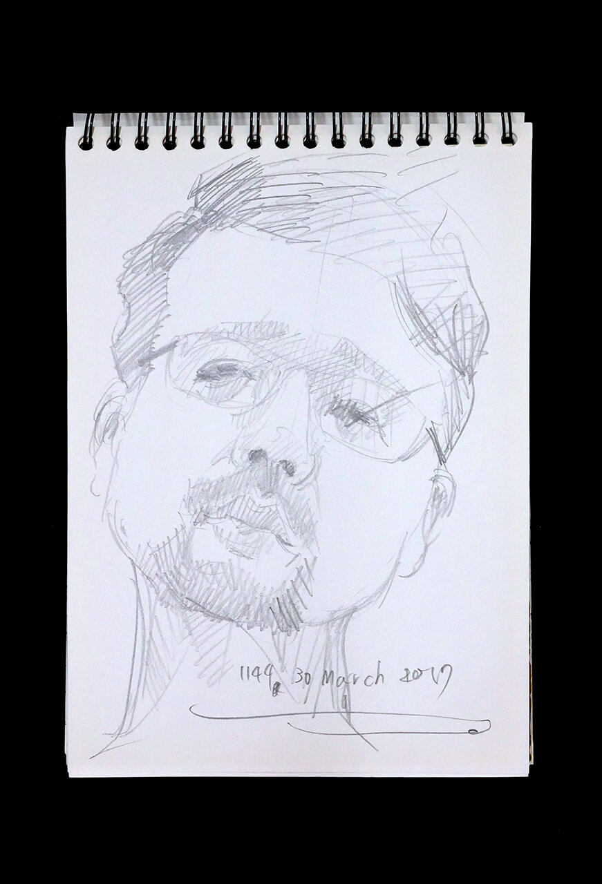 Contemporary artist SHINTAKU Tomoni's 2017/3/30 Self-portrait or pencil drawing