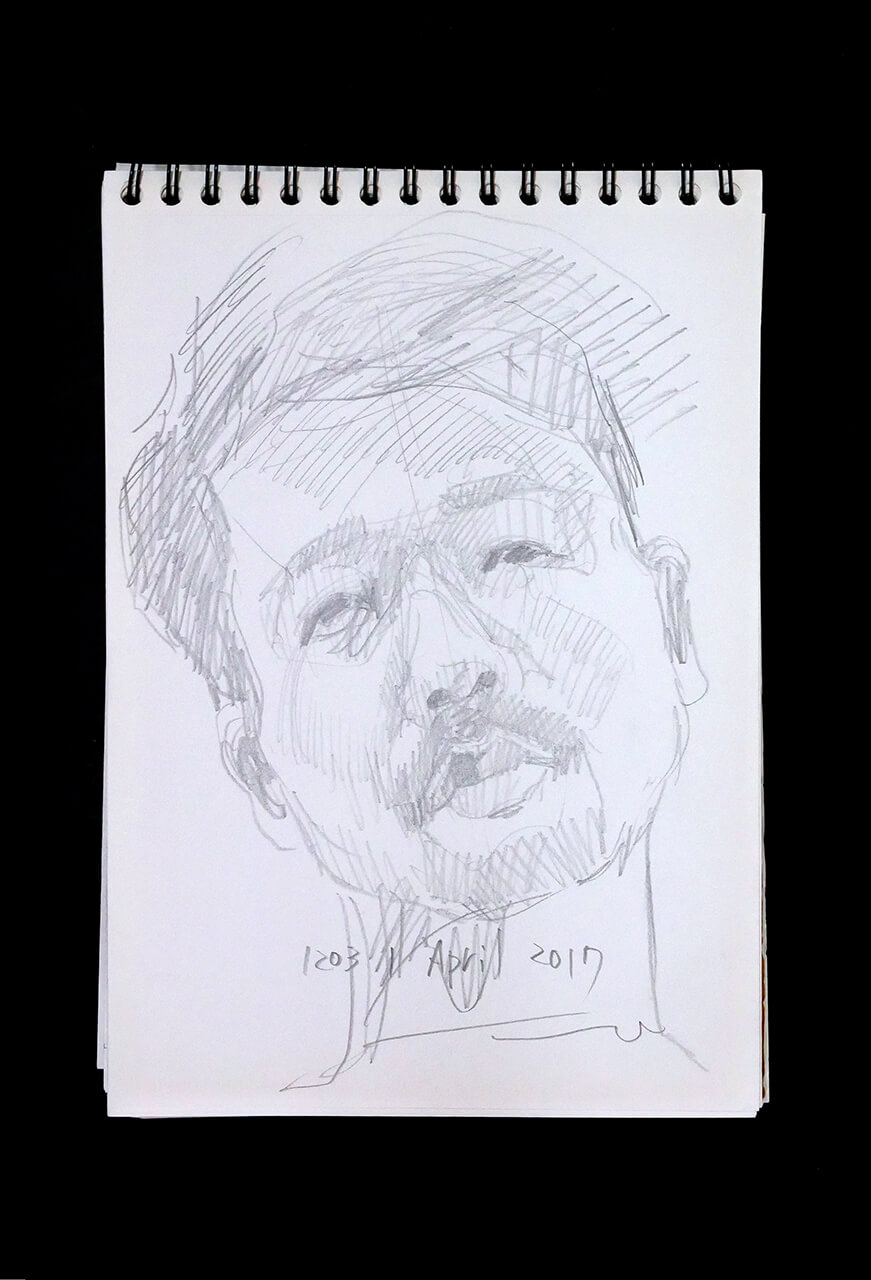 Contemporary artist SHINTAKU Tomoni's 2017/4/1 Self-portrait or pencil drawing