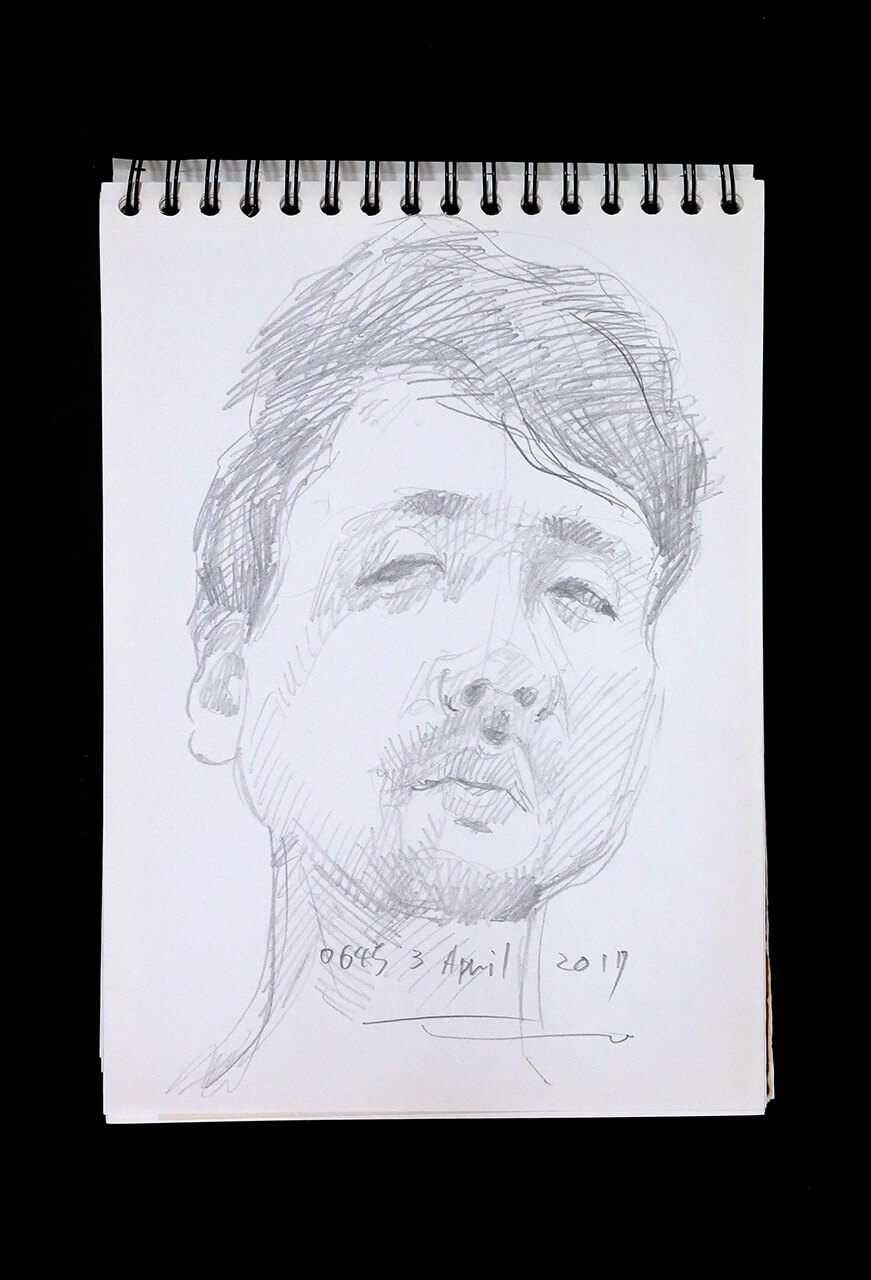 Contemporary artist SHINTAKU Tomoni's 2017/4/3 Self-portrait or pencil drawing